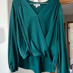 Green silk blouse